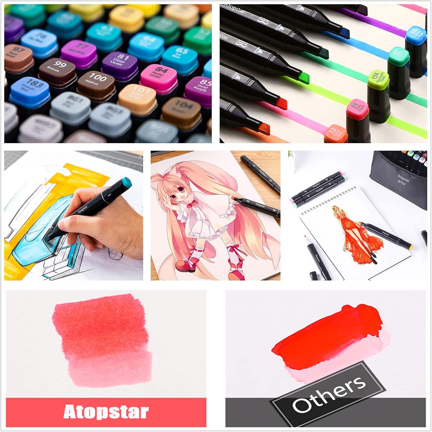 Atopstar markers carrying case open view